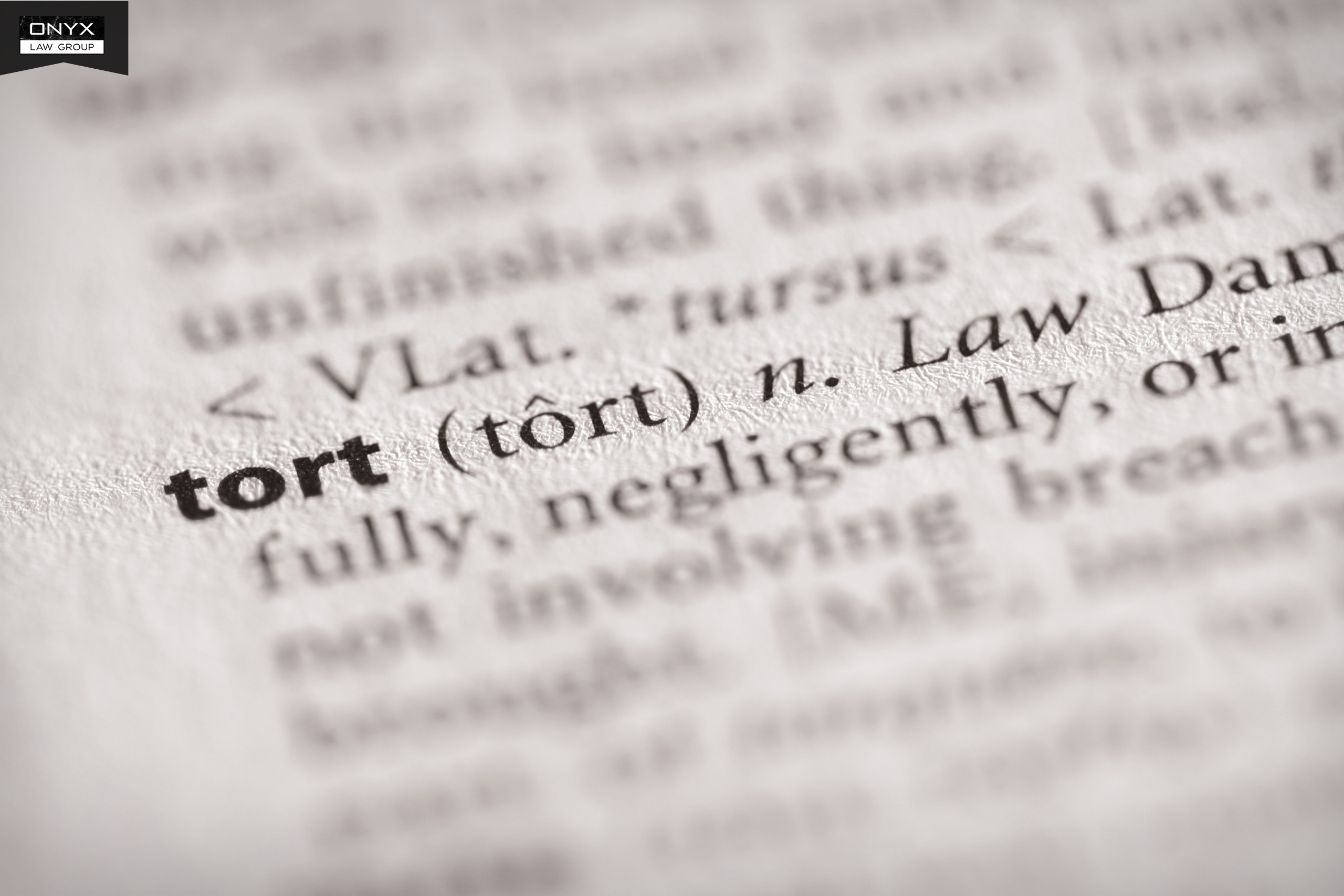 Definition of Tort in Family Violence Law Close-up of a legal dictionary defining the word tort, relating to the tort of family violence