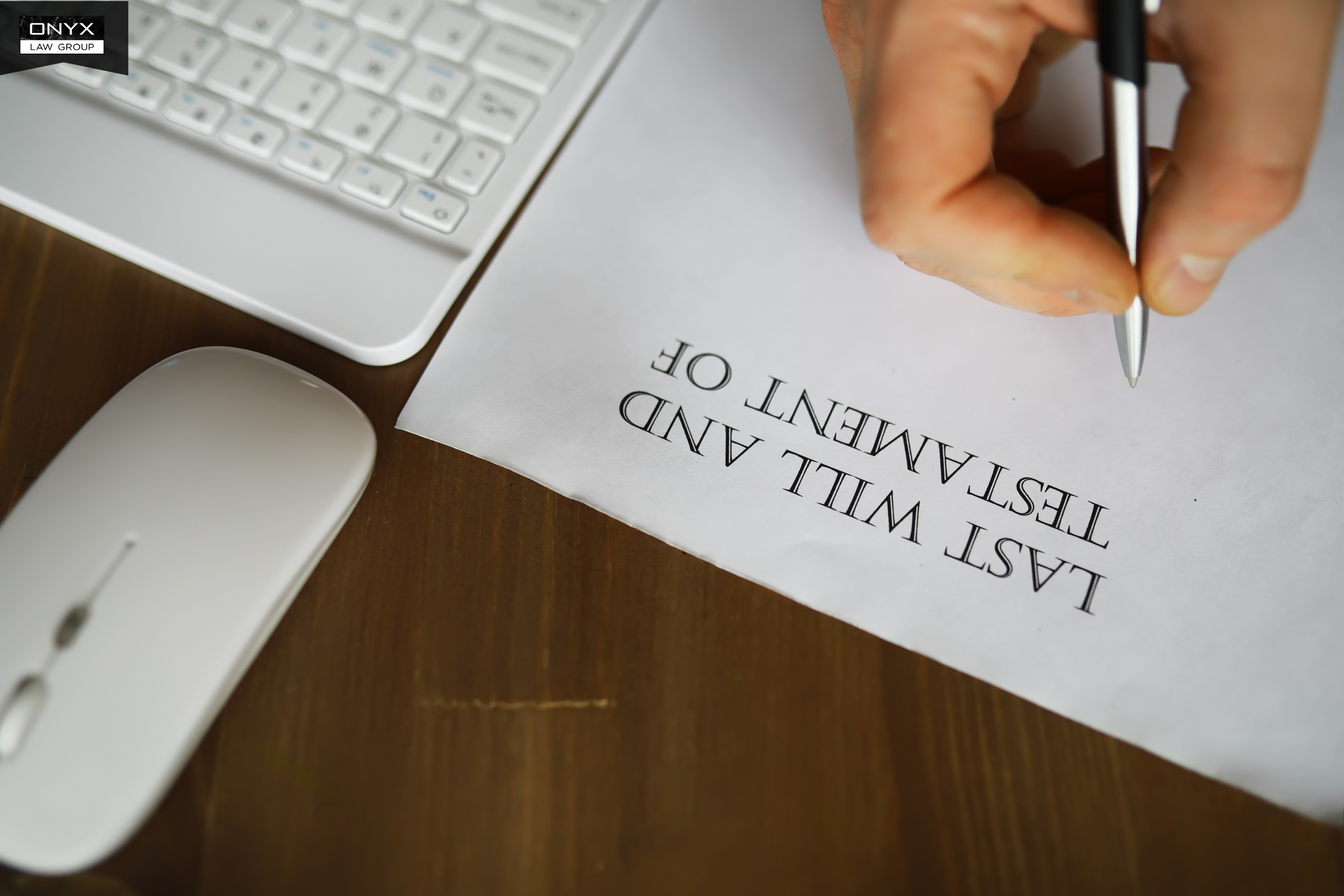 Executor organizing estate administration paperwork during probate process