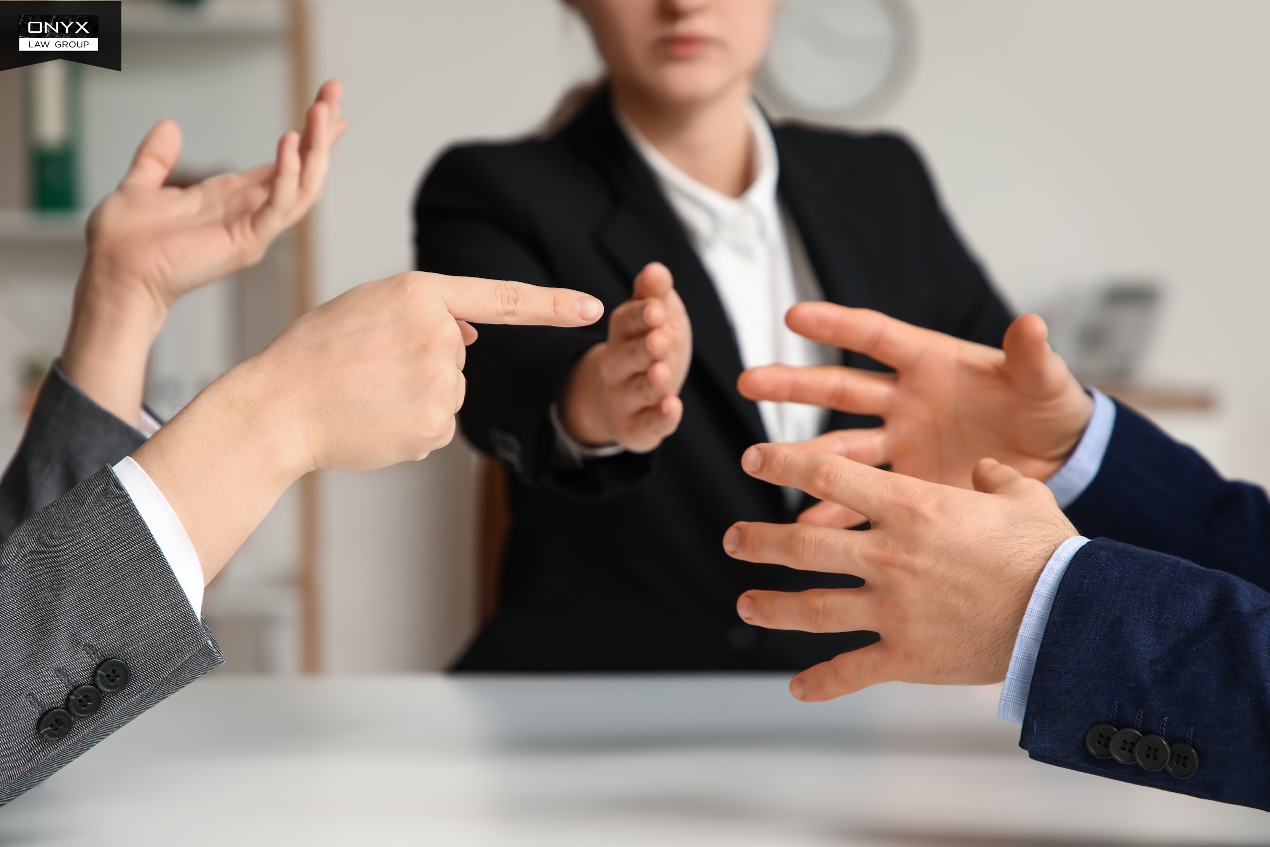 Family members arguing during inheritance mediation over contested estate